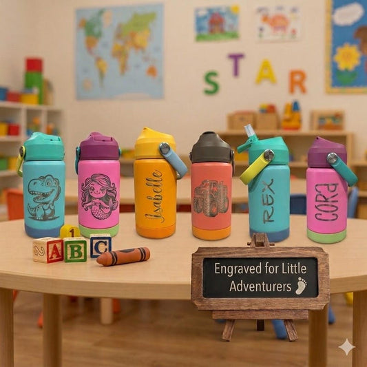 Personalized Kids Water Bottle, Custom Gift for Kids, Back to School, Camp Cup, Stainless Steel 12oz