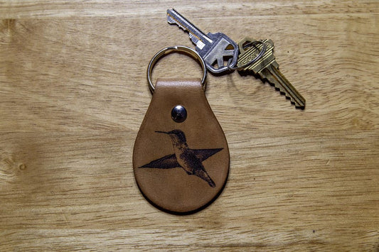Hummingbird Leather Keychain