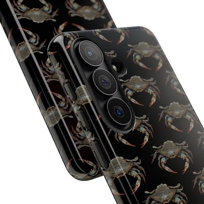 Crab Phone Case, Blue Crab Pattern Case, Coastal Fishing Phone Case, Ocean Phone Case, Fisherman Gift, iPhone Samsung Pixel Tough Case