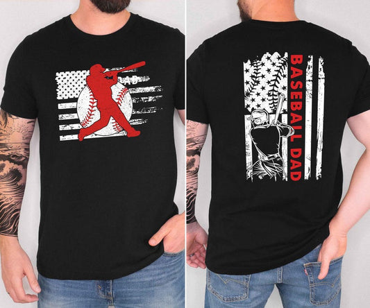 Baseball Dad Shirt,Sport's Dad Shirts for Men, American Flag Baseball Grandpa Shirt, Father's Day Shirt, Men Gift Ideas, Game Day Shirts