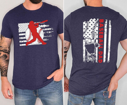 Baseball Dad Shirt,Sport's Dad Shirts for Men, American Flag Baseball Grandpa Shirt, Father's Day Shirt, Men Gift Ideas, Game Day Shirts