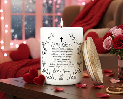 Christian Wedding Candle 2026, Daughter in law wedding gift, personalized wedding gift for couple, Wedding Gift for Bride and Groom