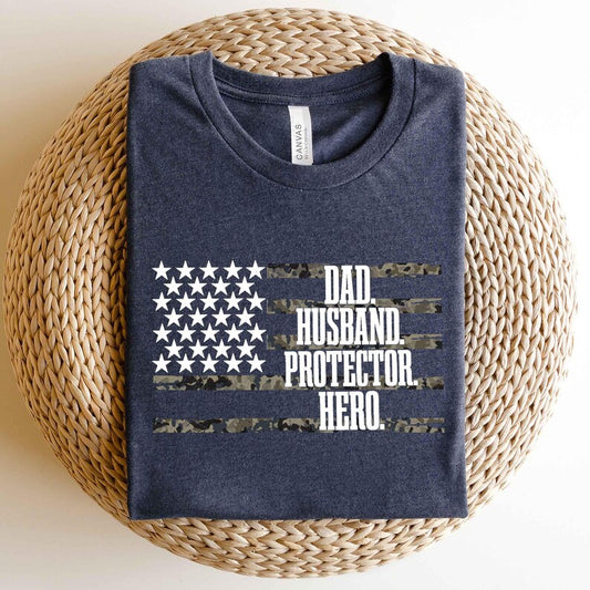 Retro Dad Camo Shirt, USA Flag Camouflage T-Shirt, Father’s Day Gift for Dad, Hunting Shirt, Cool Dad Gift, Father's Day Shirts