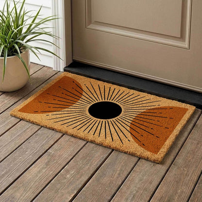 Mid Century Modern Coir Doormat, Retro Welcome Mat