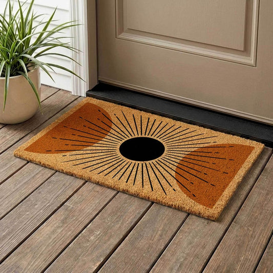 Mid Century Modern Coir Doormat, Retro Welcome Mat