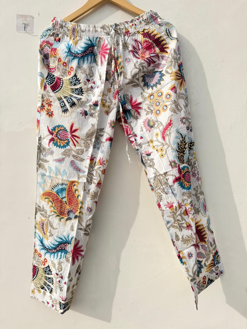 Handblock Print Cotton Pajama Set for Women, Soft Breathable Nightwear, Floral Printed PJ Set, Button Down Sleepwear Lightweight Lounge
