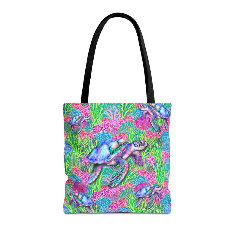 Sea Turtle Beach Tote Bag, Coastal Ocean Tote, Tropical Reusable Bag, Large Beach Bag, Sea Life Shopping Tote, Coastal Gift for Women