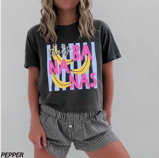 That’s Bananas Comfort Colors® Cropped Shirt, Summer Fruit Tshirt, Food Pun Shirt, Retro Graphic Tee, Crop Top, Trendy Summer Shirt
