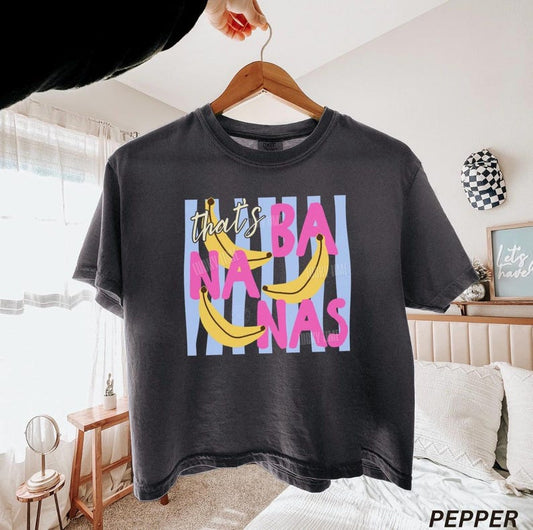That’s Bananas Comfort Colors® Cropped Shirt, Summer Fruit Tshirt, Food Pun Shirt, Retro Graphic Tee, Crop Top, Trendy Summer Shirt