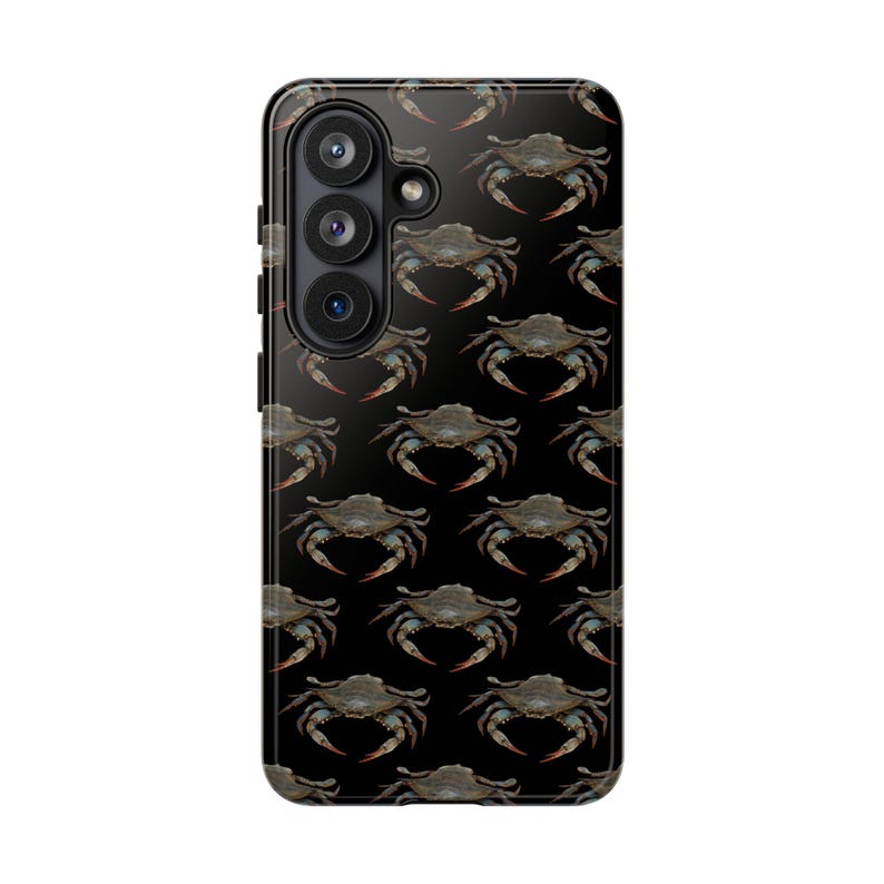 Crab Phone Case, Blue Crab Pattern Case, Coastal Fishing Phone Case, Ocean Phone Case, Fisherman Gift, iPhone Samsung Pixel Tough Case
