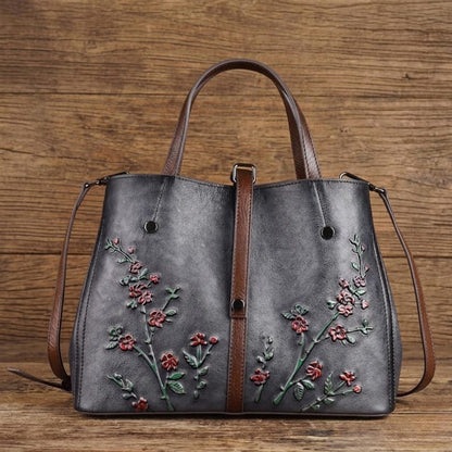 Vintage Genuine Leather Multi Compartment Tote Bag High Capacity Women’s Handbag for Work Travel and Everyday Style for Woman Womens Handbag