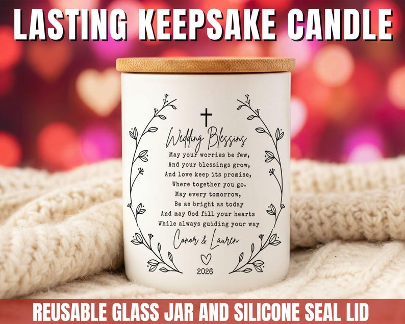Christian Wedding Candle 2026, Daughter in law wedding gift, personalized wedding gift for couple, Wedding Gift for Bride and Groom
