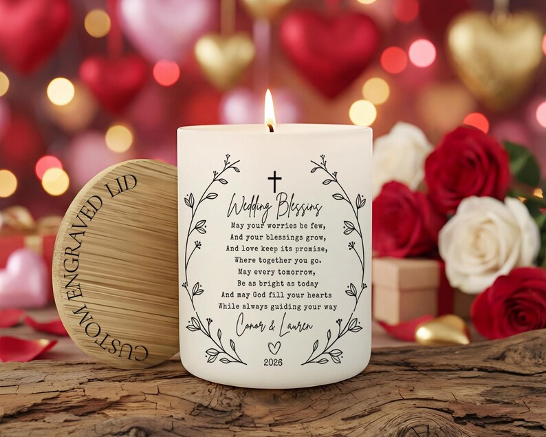 Christian Wedding Candle 2026, Daughter in law wedding gift, personalized wedding gift for couple, Wedding Gift for Bride and Groom