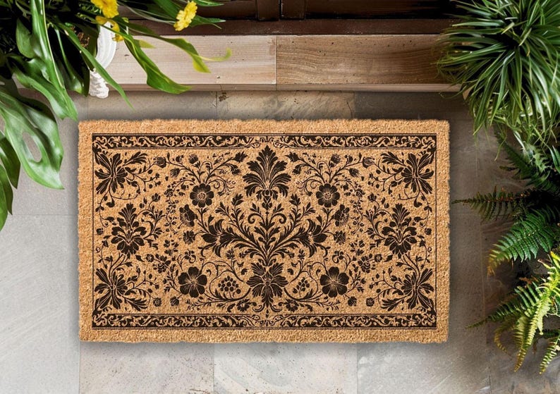 Elegant Persian Door Mat: Boho Vintage Style (Coir Fiber)