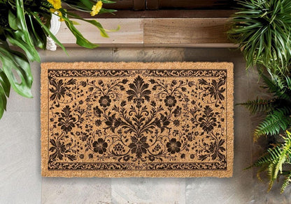 Elegant Persian Door Mat: Boho Vintage Style (Coir Fiber)