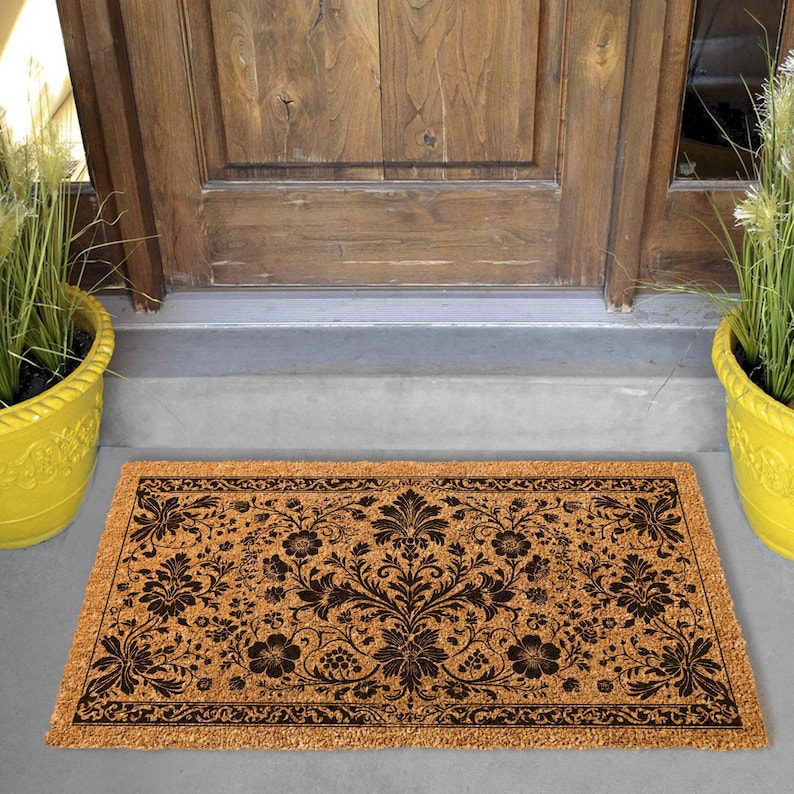 Elegant Persian Door Mat: Boho Vintage Style (Coir Fiber)