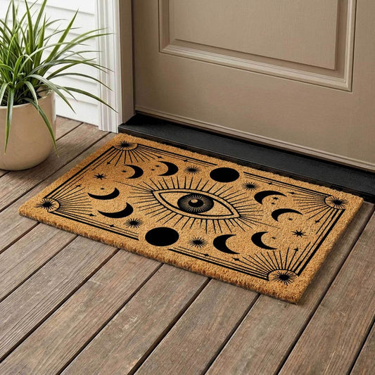 Evil Eye Coir Doormat, Mystical Home Protection, Housewarming Gift