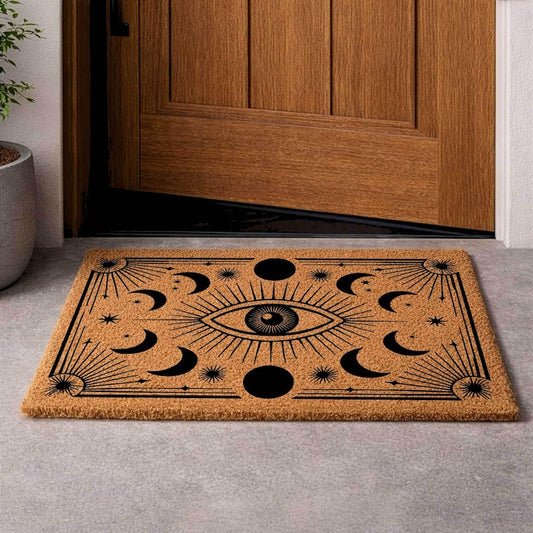 Evil Eye Coir Doormat, Mystical Home Protection, Housewarming Gift