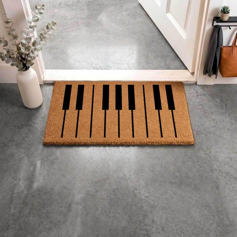 Piano Keys Coir Doormat, Music Lover Welcome Mat