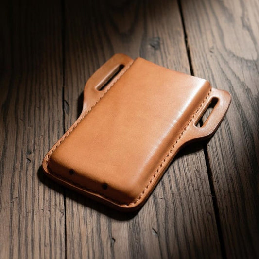 Handmade Leather Phone Holster with Belt Loop, Universal Smartphone Waist Bag, Vertical Cell Phone Pouch for iPhone Samsung Oppo, Men Gift