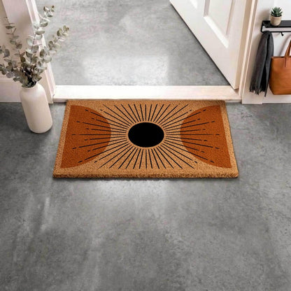 Mid Century Modern Coir Doormat, Retro Welcome Mat