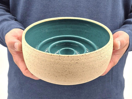Bare Clay Slow Feeder Handmade Ceramic Dog Bowl | Puzzle Toy | Pet Feeder | Pottery | Healthy Eating | Dog Dish