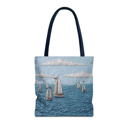 Coastal Beach Tote Bag Sailboat Ocean Summer Bag Nautical Tote Beach House Bag Lake Day Bag Seaside Tote Large Beach Bag Gift