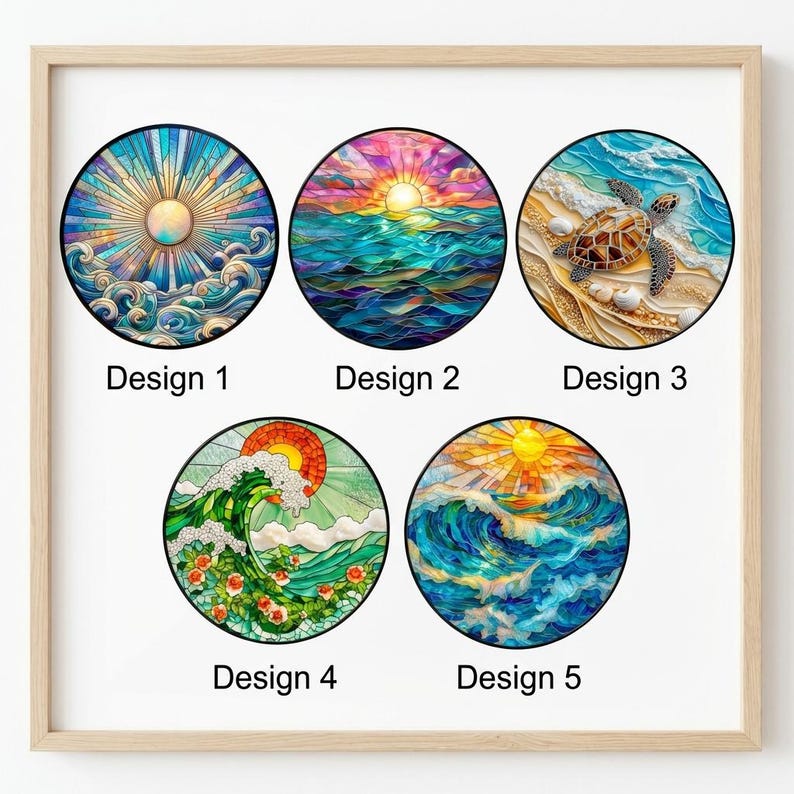Sea Turtle Stained Glass Suncatcher. Coastal Beach Window Hanging, Ocean Turtle Art Decor, Nautical Home Gift