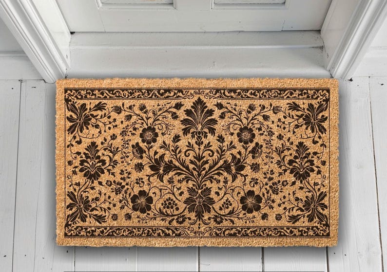 Elegant Persian Door Mat: Boho Vintage Style (Coir Fiber)