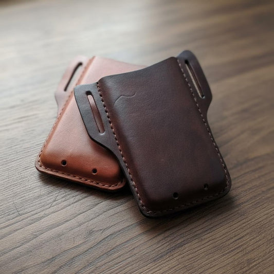Handmade Leather Phone Holster with Belt Loop, Universal Smartphone Waist Bag, Vertical Cell Phone Pouch for iPhone Samsung Oppo, Men Gift