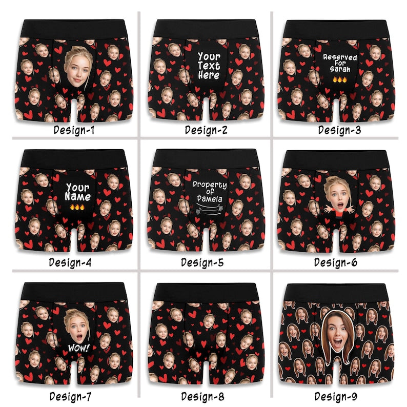 Custom Face Boxer Briefs, Personalized Space Galaxy Underwear, Gift for Boyfriend