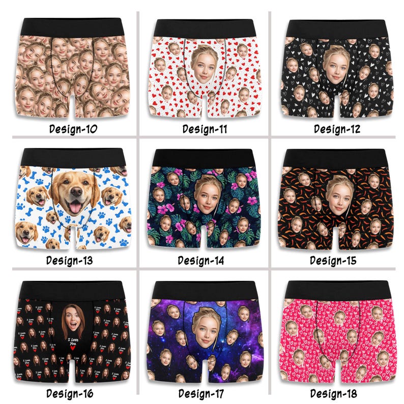 Custom Face Boxer Briefs, Personalized Space Galaxy Underwear, Gift for Boyfriend