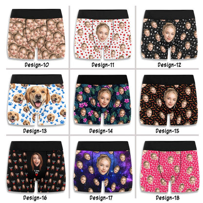 Custom Face Boxer Briefs, Personalized Space Galaxy Underwear, Gift for Boyfriend