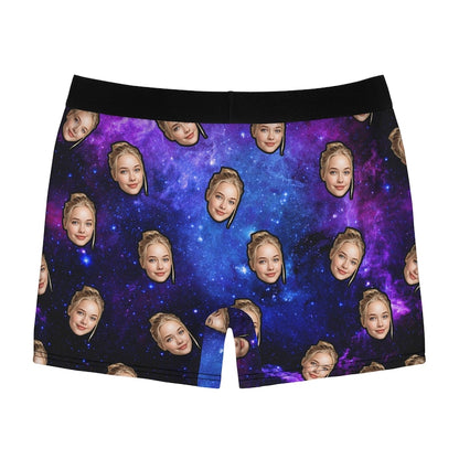 Custom Face Boxer Briefs, Personalized Space Galaxy Underwear, Gift for Boyfriend