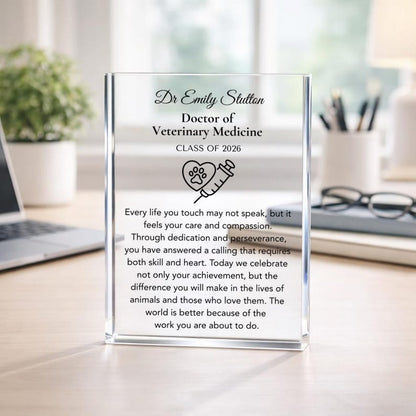 Veterinary Graduation Gift Plaque, DVM Graduation Gift for Her Him, Doctor of Veterinary Medicine Grad, Vet School College Graduate Gift