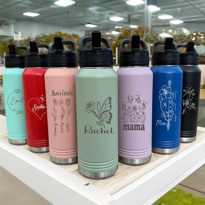 Personalized Mom Tumbler with Kids Names, Custom Engraved Water Bottles, Mom Grandma Gift, Mothers Day Mama Mug Cup
