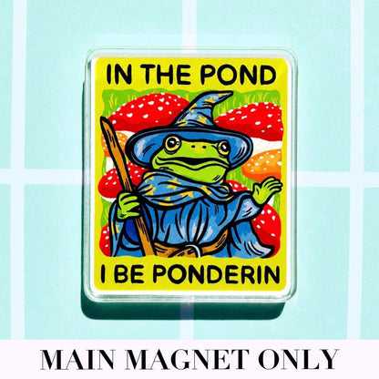 Funny Frog Magnet Hilarious Gift Idea Nerdy Humor Stocking Stuffer Quirky Magnet Fridge Decor Cute DM Gift Gamer Wizard Magnet Mushroom