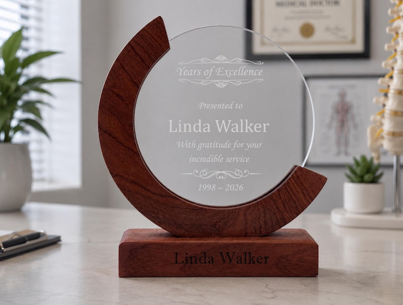 Employee Recognition Award – Personalized Acrylic Plaque, Custom Corporate Trophy