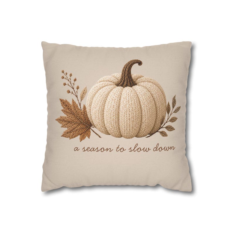 Neutral Minimalist Pumpkin Pillowcase | Beige Fall Throw Pillowcase | Cozy Autumn Farmhouse Decor| Fall pillow cover| Pumpkin pillow cover