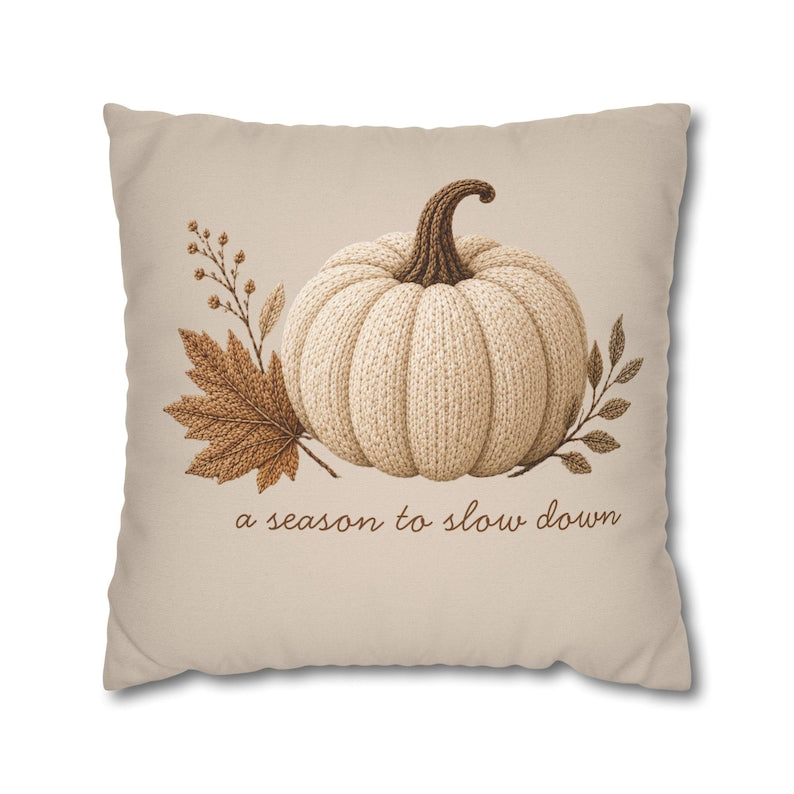 Neutral Minimalist Pumpkin Pillowcase | Beige Fall Throw Pillowcase | Cozy Autumn Farmhouse Decor| Fall pillow cover| Pumpkin pillow cover