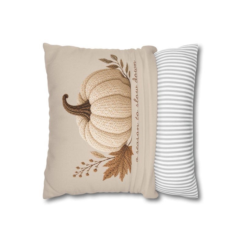Neutral Minimalist Pumpkin Pillowcase | Beige Fall Throw Pillowcase | Cozy Autumn Farmhouse Decor| Fall pillow cover| Pumpkin pillow cover