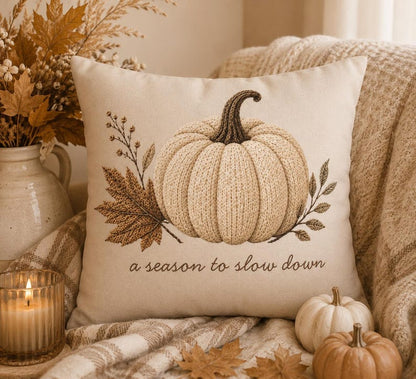 Neutral Minimalist Pumpkin Pillowcase | Beige Fall Throw Pillowcase | Cozy Autumn Farmhouse Decor| Fall pillow cover| Pumpkin pillow cover