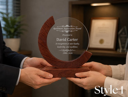Employee Recognition Award – Personalized Acrylic Plaque, Custom Corporate Trophy