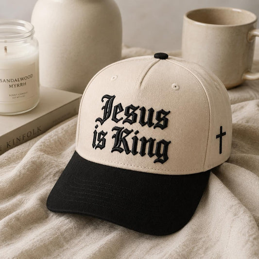 Embroidered Jesus is King Baseball Cap, Christian Hat, Faith Cap, Religious Baseball Cap, Jesus Lovers Gift Cap, God is Good Embroidered Hat