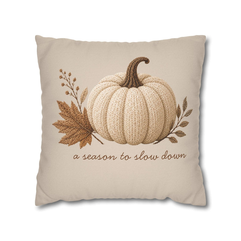 Neutral Minimalist Pumpkin Pillowcase | Beige Fall Throw Pillowcase | Cozy Autumn Farmhouse Decor| Fall pillow cover| Pumpkin pillow cover