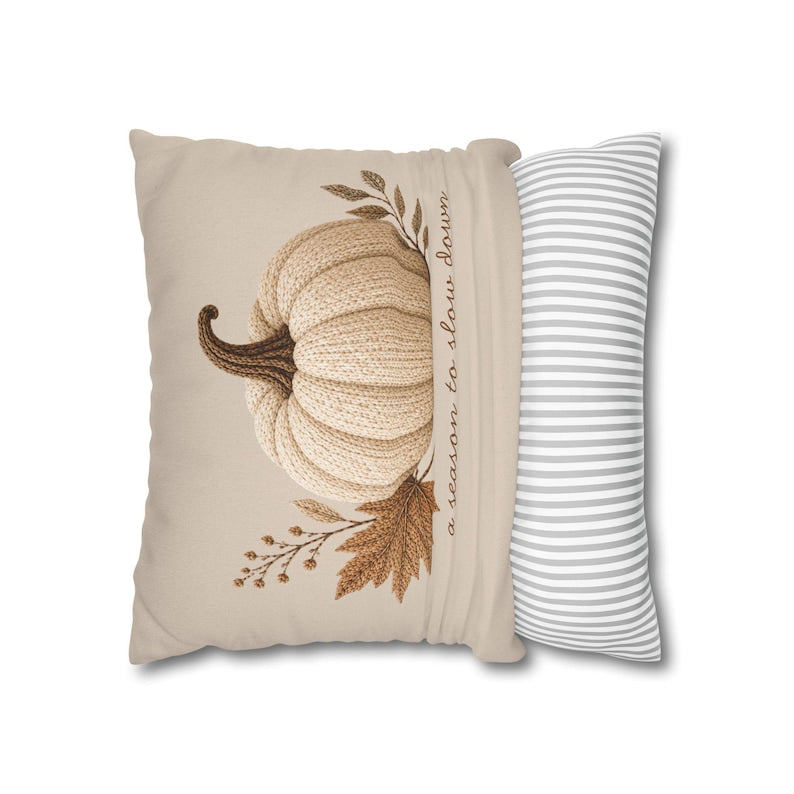Neutral Minimalist Pumpkin Pillowcase | Beige Fall Throw Pillowcase | Cozy Autumn Farmhouse Decor| Fall pillow cover| Pumpkin pillow cover