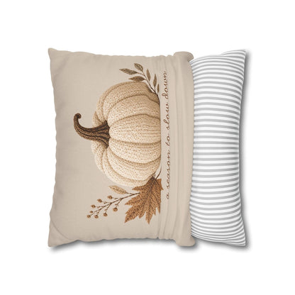 Neutral Minimalist Pumpkin Pillowcase | Beige Fall Throw Pillowcase | Cozy Autumn Farmhouse Decor| Fall pillow cover| Pumpkin pillow cover