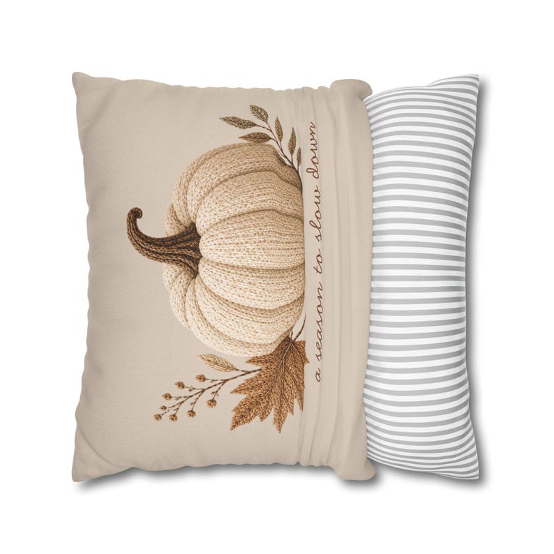 Neutral Minimalist Pumpkin Pillowcase | Beige Fall Throw Pillowcase | Cozy Autumn Farmhouse Decor| Fall pillow cover| Pumpkin pillow cover