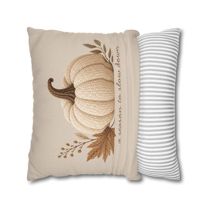 Neutral Minimalist Pumpkin Pillowcase | Beige Fall Throw Pillowcase | Cozy Autumn Farmhouse Decor| Fall pillow cover| Pumpkin pillow cover