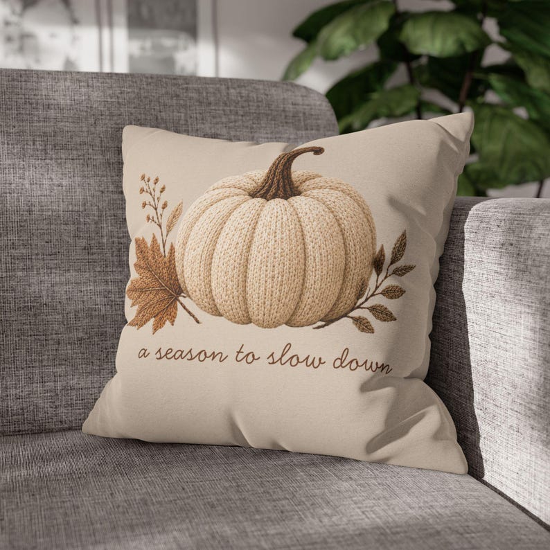 Neutral Minimalist Pumpkin Pillowcase | Beige Fall Throw Pillowcase | Cozy Autumn Farmhouse Decor| Fall pillow cover| Pumpkin pillow cover